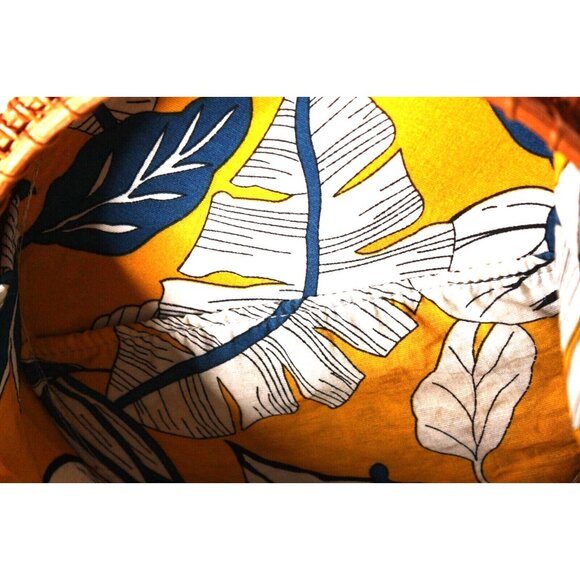 Handwoven Round Brown Rattan Woven Wicker Shoulder Handbag Crossbody Boho Purse - Picture 7 of 9